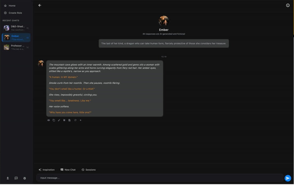 Charpal private roleplay conversation interface